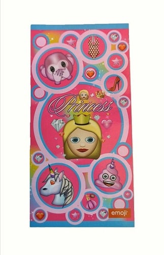 Imagen 2 de 5 de Toalla De Playa Y Morral Emoji Princesa 100% Algodón Cannon
