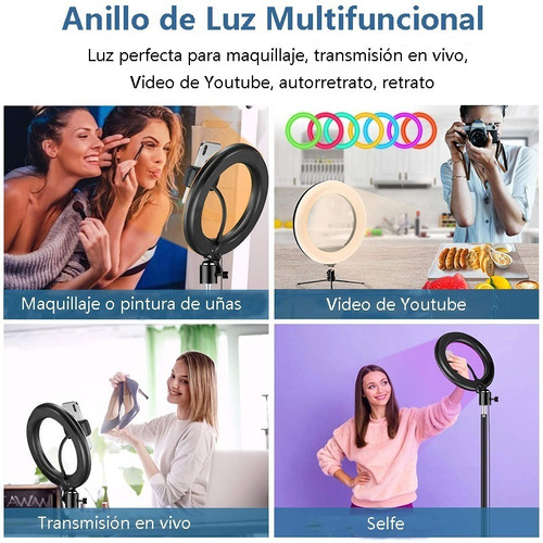 Luz Aro 26 Color Con Anillo Ajustable Por Control Remoto.