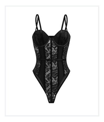 Bodie Ropa Sexy De Noche Lencería Con Encaje Negro Encaje Gde