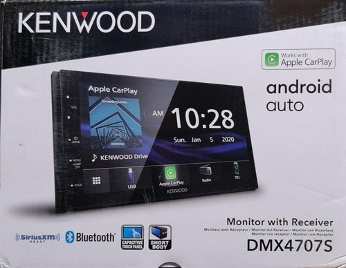Kenwood Dmx4707s Receptor De Visualización Táctil Digital De 6.8 Pulgadas Con Apple Carplay Y Android Auto