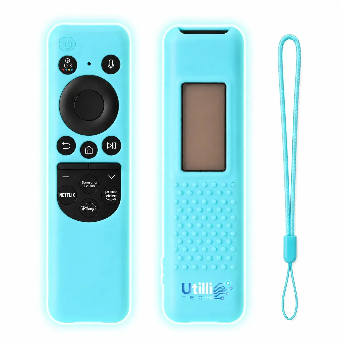 Capa para Controle Remoto Samsung BN59-01432A de Silicone Azul Luminoso com Alça