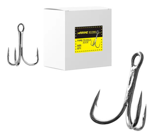 Anzol Pesca Triplo Garatéia Marine Sports Nº 5/0 - 10 Peças
