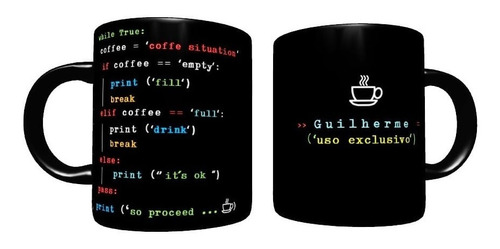 Caneca Programador Java - Exclusiva Com Seu Nome! Cor Preto