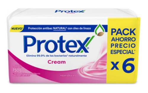 Jabón En Barra Protex Cream X 6 Un 125 G C/u