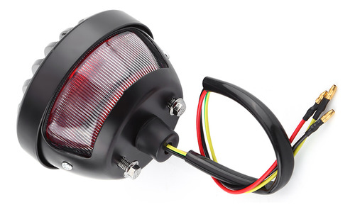 Luz De Freno Trasera Redonda Negra De Motocicleta Para Bobbe