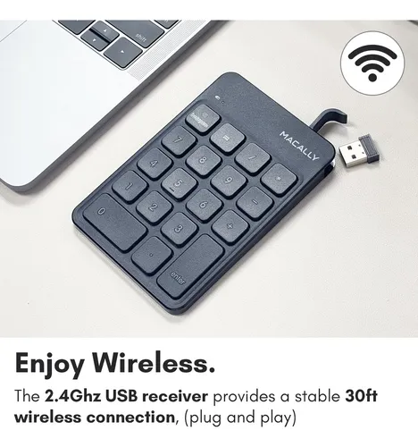 Teclado Numérico Inalámbrico Macally Rfnumkey 10 Teclas