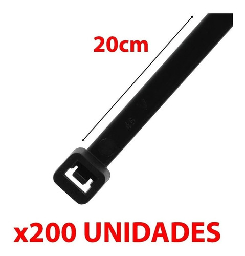  Cinta Abraçadeira Nylon Enforca Gato 20x4,8 Preto - 200un