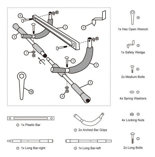 . Yi Fitness Marco Ajustable Puerta Pull Up Bar Equipos De