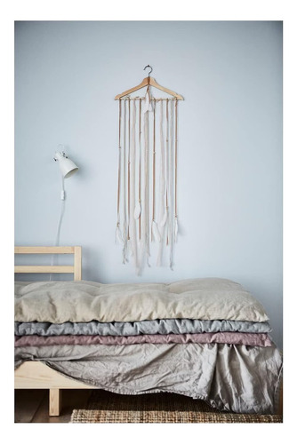 20 Ganchos De Madera-tubo Antideslizante Y Para Ropa Color Natural