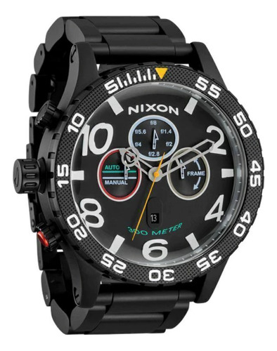Reloj Nixon Hombre 51-30 Chrono Fisheye Malla Negro Bisel Negro Fondo Negro