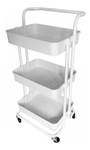 Carro Auxiliar 3 Estantes Carrito Mesa Minibar Blanco