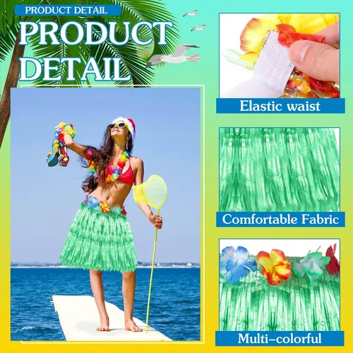 Civaner Juego De 50 Faldas Hawaianas Luau Hula Con Disfraz