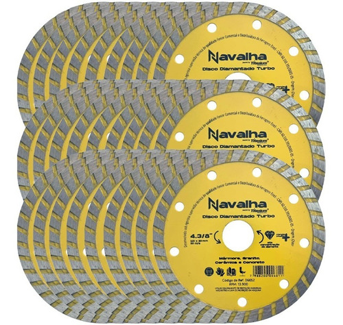 Kit 25 Discos Diamantado Navalha 4.3/8x110mm Titanium 06052