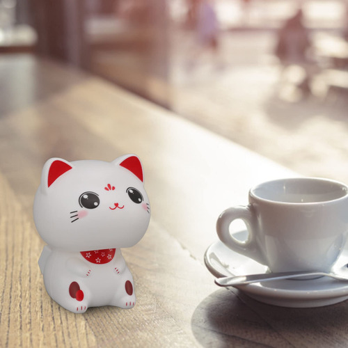 Gato De La Suerte Solar Que Agita La Mano Deco Feng Shui Con