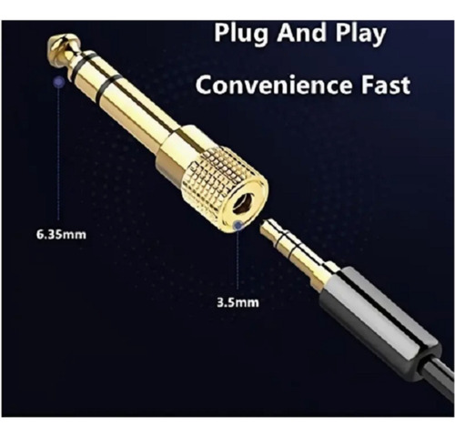 Adaptador De Audio Estéreo Trs Jack 3.5mm H A 6.35mm M
