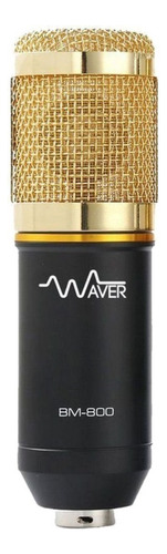 Microfone Waver BM-800 Condensador Unidirecional cor preto/dourado
