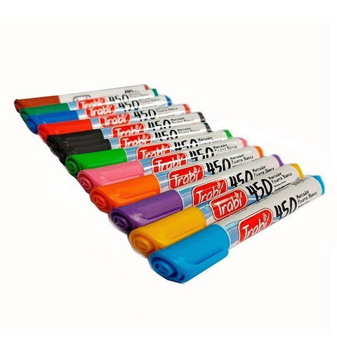 Imagen 1 de 2 de Kit X 12 Marcador Trabi 450 Para Pizarra Colores Surtidos