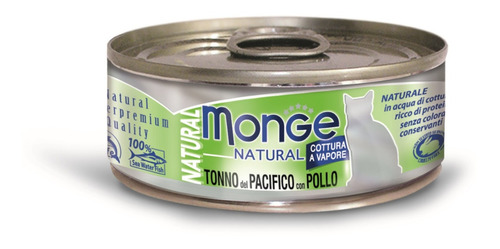 Alimento Lata Gato Monge Atún Y Pollo 80gr.