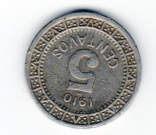 Moneda 5 Centavos Calendario 1910 L1h6r1c3a
