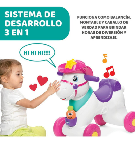 Imagen 3 de 5 de Chicco Juguete Miss Baby Rodeo Para Niña, Color Rosa