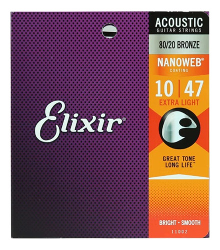 Cuerdas Guitarra Acustica 10-47 Elixir 11002
