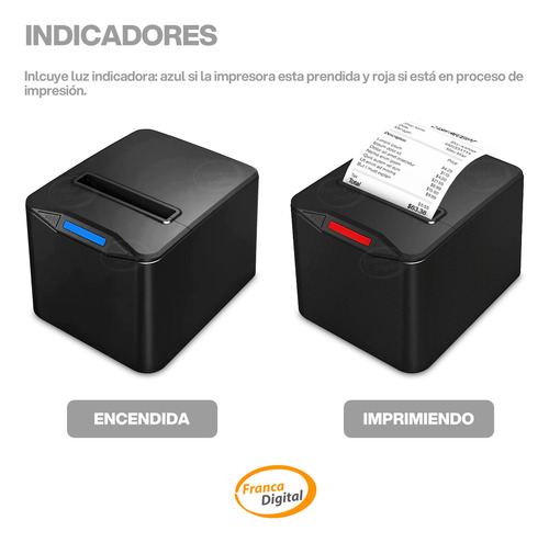 Impresora Térmica Monocromática Ticket Boleta 80mm + Wifi