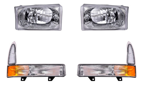 Faros + Cuartos Depo P/ Ford F-350 Super Duty 2002 A 2004