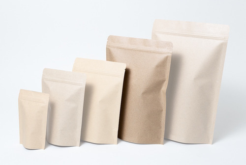 Imagen 4 de 6 de 50 Bolsa Stand Up Pouch Con Cierre Papel Kraft De 500 Grs