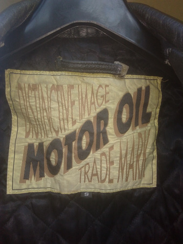 Campera De Cuero Original Motor Oil - Mujer