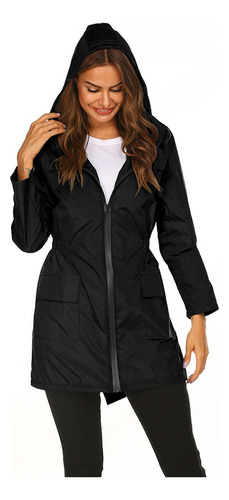 Chaqueta Impermeable De Senderismo Dama Lisa Con Capucha