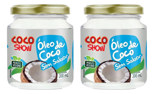 Kit C2 Óleo De Coco Sem Sabor 200ml Coco Show
