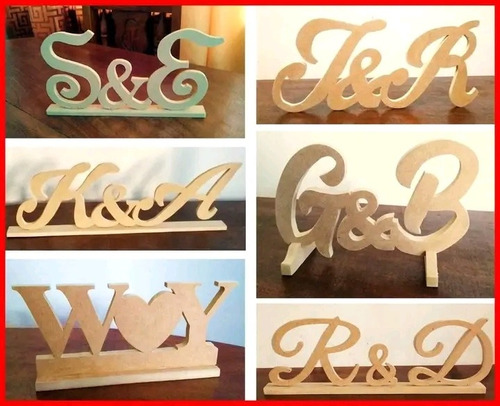 Iniciales Letras Centros De Mesa Mdf Candy Bar 15años Bodas