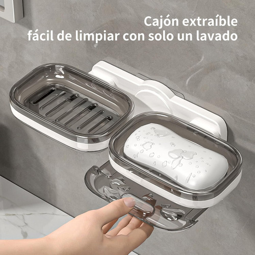 Jabonera Para Pared De Ducha, Doble Capa Para Baño