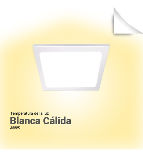 Panel Led Embutir Cuadrado 12w Werke Pack X 10 Unid.