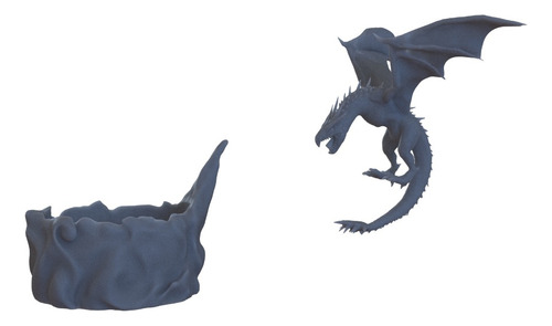 Maceta Dragon Colacuerno Harry Potter Impresa Resina 3d