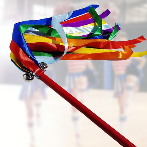 Coloridas Cintas De Baile De Gimnasia Con Campanas De Madera