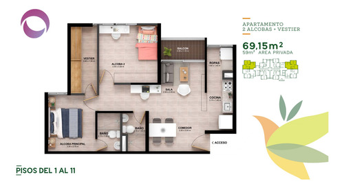Imagen 8 de 14 de Venta Apartamentos Sector Mercasa Pereira