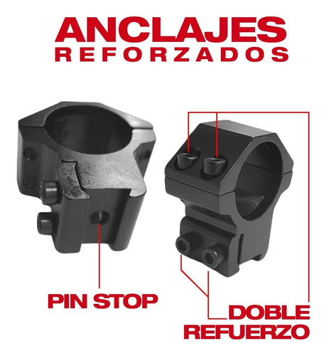 Imagen 3 de 10 de Mira Telescopica Apolo 4x40 Anti Recoil Blancos Balines Gamo