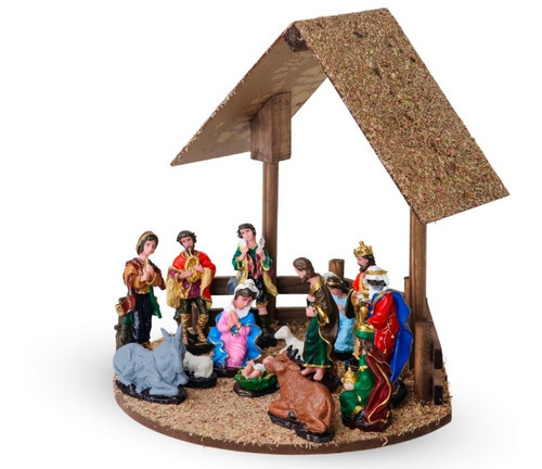 Belén completo con casita - Belén navideño de resina