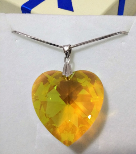 Imagem 2 de 3 de Colar Com Cristal Swarovski Light Topáz Ab 2,8cm