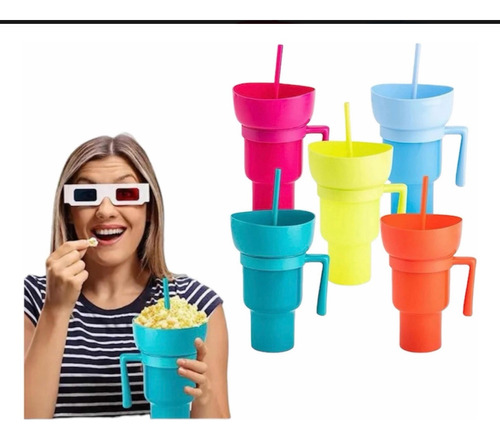 Vaso 2 En 1 Tik Tok Snack Bebida Colores