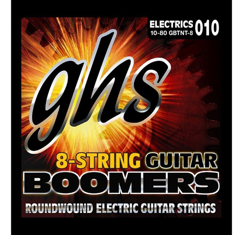 Encordoamento Para Guitarra 8 Cordas Ghs 10 - 80 - Gbtnt