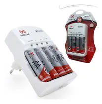Comprar CARREGADOR DE PILHAS AA AAA 9V + 4 PILHAS RECARREGAVEIS AA PILHA RECARREGÁVEL MOX