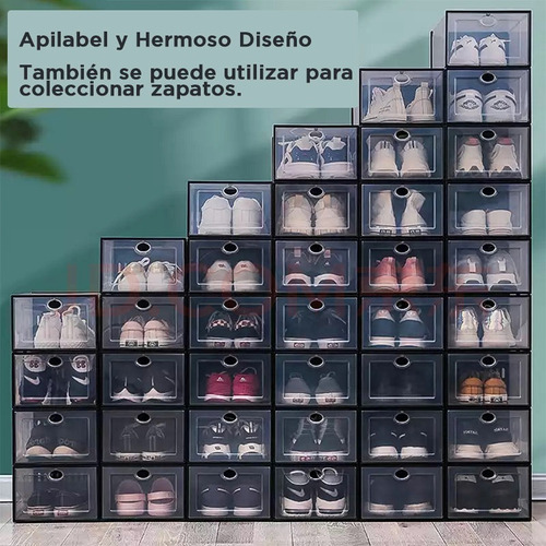 12 Piezas Cajas Organizadoras Apilables Para Zapatos