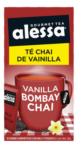 Té Gourmet Alessa Vanilla Bombay Chai 10 Sobres 20g