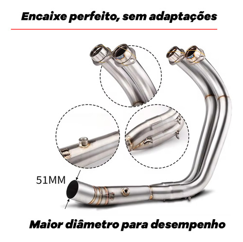Escapamento Para Mt 07 Full Inox Ronco Esportivo Coletor