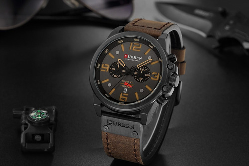 - Reloj Masculino Curren Technos 8314 Negro Y Amarillo