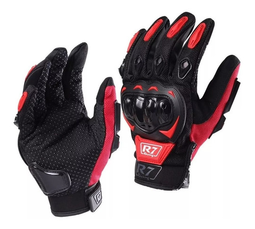 Guantes Para Motociclista Rojo R7-1racing Touch/limpiador P