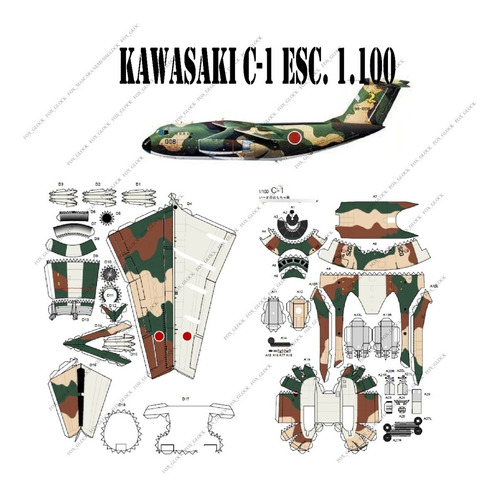 Kawasaki C-1 Esc. 1.100 Papercraft