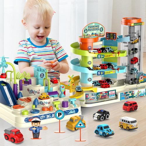 Juego De Juguetes Para Estacionamiento De Coches, Juegos De